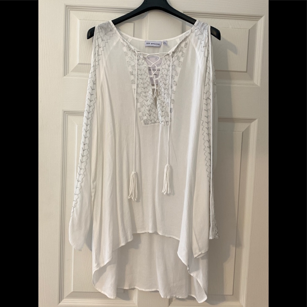 White & silver thread Tunic